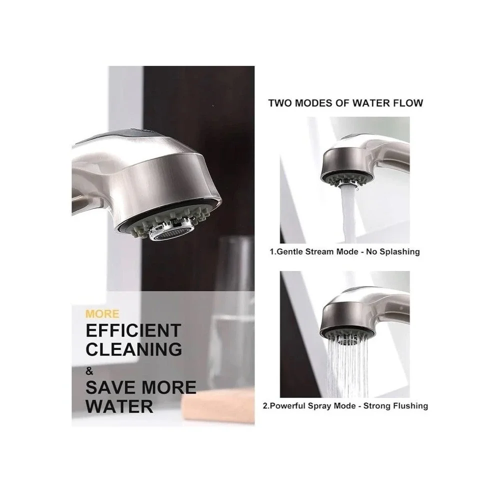 Kaiping Glamour Kitchen Faucet Single Handle Pull Out Sprayer Tap Brushed Nickel